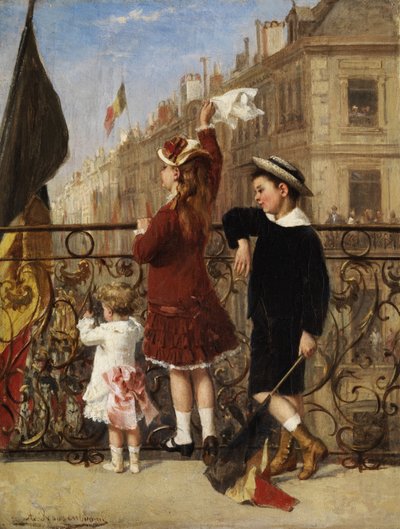 Waving to the Procession, Brussels by Albert Roosenboom